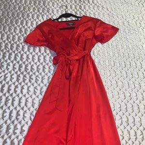 Satin wrap dress